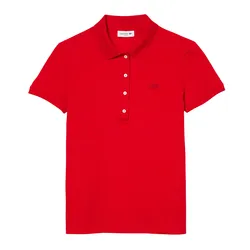 Áo Polo Nữ Lacoste Women's Polo Shirt L.12.D Slim Fit Stretch Piqué Màu Đỏ Size 36