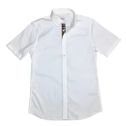 Áo Sơ Mi Cộc Tay Nam Burberry White Check Short Sleeved Shirt Màu Trắng Size XS
