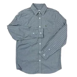 Áo Sơ Mi Dài Tay Nam Lacoste Regular Fit Check Print Shirt Màu Xám Size 39
