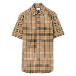 Áo Sơ Mi Nam Burberry Beige With Vintage Check Printed 80795891 Màu Be Kẻ Size XS