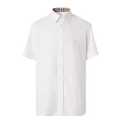 Áo Sơ Mi Nam Burberry Square Logo Embroidered Shirt 8061864 Màu Trắng Size M