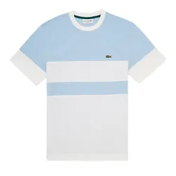 Áo Thun Nam Lacoste Heritage Color Block Cotton Pique Crew Neck T-shirt TH7391 51 786 Màu Trắng - Xanh Size 4