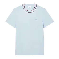 Áo Thun Nam Lacoste Men's Stretch Piqué Striped Collar TH8174 51 T01 Màu Xanh Blue Size 3