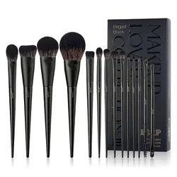 Bộ Cọ Trang Điểm Jessup Elegant Black Makeup Lover Collection Màu Đen 14 Cây