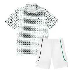 Bộ Quần Áo Nam Lacoste Men's Printed Recycled Polyester FW23/GH7460 51 001 Màu Trắng Size 3