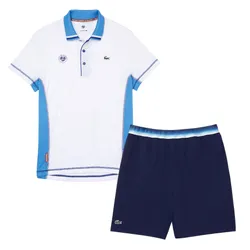 Bộ Thể Thao Nam Lacoste Sport Roland Garros Breathable DH0966-V10/GH0880-78X Màu Trắng Phối Xanh Size 5