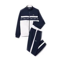 Bộ Thể Thao Nam Lacoste Sportsuit Logo Stripe Tennis Màu Xanh Trắng