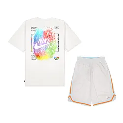 Bộ Thể Thao Nike SB White Sail Basketball Shorts FV3502-133/ FN2604-030 Màu Trắng Size S (Form Á)