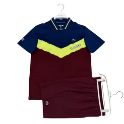 Bộ Thể Thao Nam Tennis/ Pickleball Lacoste Slim Fit Seamless Effect Sports Màu Đỏ Xanh Size 3