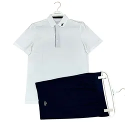Bộ Thể Thao Tennis/ Pickleball Nam Lacoste Men's Regular Fit UV Protect Golf Màu Trắng Xanh