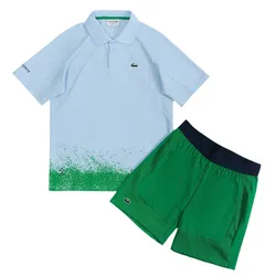 Bộ Thể Thao Tennis/ Pickleball Nam Lacoste Shorts Ultra Dry Stretch Material DH8943/ GH8950-SIW Màu Xanh Size 3