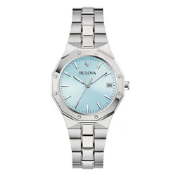Đồng Hồ Nữ Bulova Octagon 96M169 Damenarmbanduhr Màu Bạc