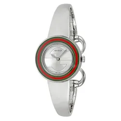 Đồng Hồ Nữ Gucci U-Play Quartz White Dial Silver YA129506 Màu Bạc (Tặng Kèm Dây Da)