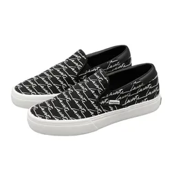 Giày Slip On Nữ Lacoste Women's Jump Serve Canvas Print 42CFA0007 Màu Đen Size 3.5