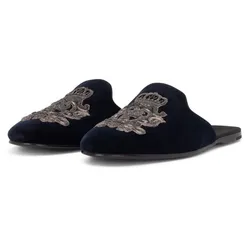Giày Sục Nam Dolce & Gabbana D&G Velvet Slippers Màu Đen Size 41