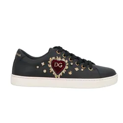 Giày Thể Thao Dolce & Gabbana D&G Leather Printed Màu Đen Size 35