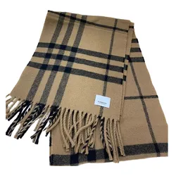 Khăn Choàng Burberry Giant Check Wool Muffler 80899451 Màu Nâu