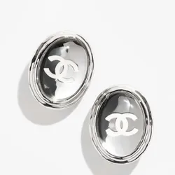 Khuyên Tai Nữ Chanel  25SS CC Logo Màu Bạc