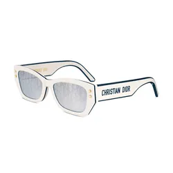 Kính Mát Nữ Dior Sunglasses Diorpacific S2U 95A8 White Geometric Màu Trắng Xám