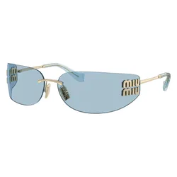 Kính Mát Nữ Miu Miu Pale Gold Rectangular Sunglasses MU A51S ZVN10P Màu Xanh/Vàng Gold