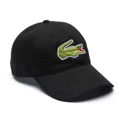 Mũ Unisex Lacoste Contrast Strap And Oversized Crocodile Cap RK4711 Black Màu Đen