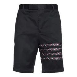 Quần Short Nam Thom Browne Blue Cotton Icon 4-Bar Chino Trouser MTU290A 03788 415 Màu Đen Size 2