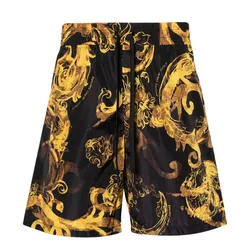 Quần Short Nam Versace Jeans Couture Watercolor Couture Màu Đen Vàng Size 46