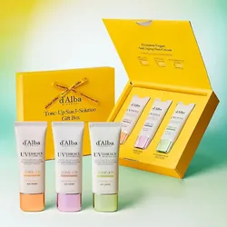 Set 3 Kem Chống Nắng Nâng Tone D'Alba Tone UP Sun3 Solution Gif Box