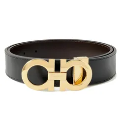 Thắt Lưng Nam Salvatore Ferragamo Leather Belt Màu Đen Size 110 (Bản 3.5cm)