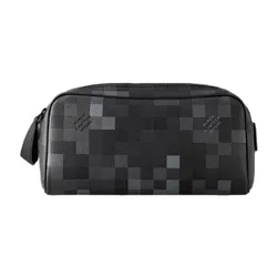 Túi Cầm Tay Nam Louis Vuitton LV Dopp Kit M15109 Màu Đen Xám