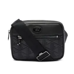 Túi Đeo Chéo Nam Lacoste Monogram Reporter Bag NH4401MR Màu Đen