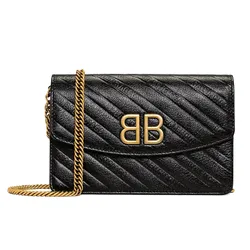 Túi Đeo Chéo Nữ Balenciaga Bb Wallet On Chain Màu Đen