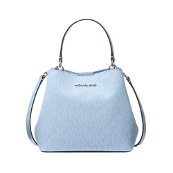 Túi Đeo Chéo Nữ Michael Kors MK Pratt Small Signature Logo Convertible Shoulder Bag 35S4S3FM5V Màu Xanh Blue