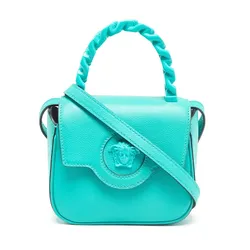 Túi Đeo Chéo Nữ Versace Green Leather Mini La Medusa Top Handle Bag Màu Xanh