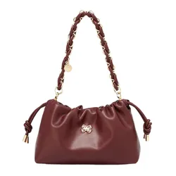 Túi Đeo Vai Nữ Lyn Floaty Drawstring Shoulder Bag - Dark Red LL25CBF074 Màu Đỏ Đậm