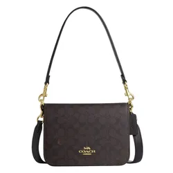Túi Đeo Vai Nữ Coach Quinn Bag In Signature Canvas CZ770 Màu Nâu Đen