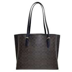 Túi Tote Nữ Coach Mollie Bag In Signature Canvas CV967 Màu Nâu Đen