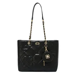 Túi Tote Nữ Lyn Flora Tote Bag Black LL25CBF132 Màu Đen
