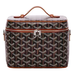 Túi Xách Goyard Calfskin Canvas Logo Bags Black/ Brown MUSEVAPMLTY01CL03P Màu Nâu Đen