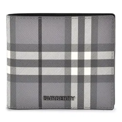 Ví Nam Burberry Classic Check Canvas Eight Card Fold Wallet Light Gray Màu Xám Kẻ