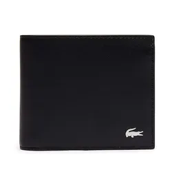Ví Nam Lacoste  Bi fold Wallet Black Leather Men's NH1112 Màu Đen