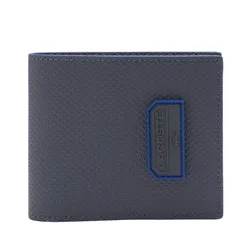 Ví Nam Lacoste Men's Chantaco Leather Billfold Wallet Dark Shadow Cosmique Màu Xám