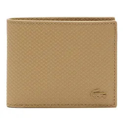 Ví Nam Lacoste Men's Chantaco Pique Leather 3 Card Wallet NH2824-L32 Beige Màu Be