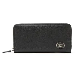 Ví Nữ Lacoste Metal Plate Long Zip Wallet NF3937GZ 000 Màu Đen