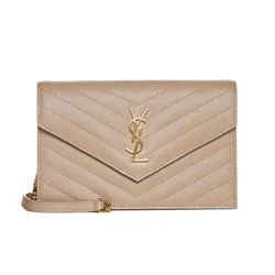 Ví Nữ Yves Saint Laurent YSL Natural Classic Cassandre Chain Envelope Pouch Màu Be