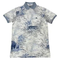 Áo Áo Polo Nam Etro MRMD AK590 X0883 Màu Trắng Họa Tiết Sơn Lâm Size S