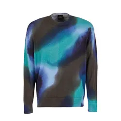 Áo Len Sweater Nam Armani Exchange A414132007000 Họa Tiết Xanh Phối Màu Size M
