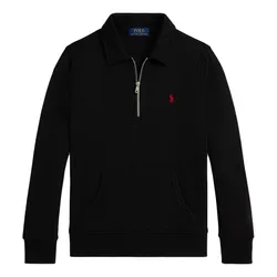 Áo Nỉ Ralph Lauren Fleece Quarter-Zip Pullover Sweatshirt Kid Màu Đen Size L