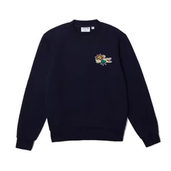 Áo Nỉ Sweater Nam Lacoste Holiday Classic Fit Yaka SH1359 166 Màu Xanh Navy Size 5