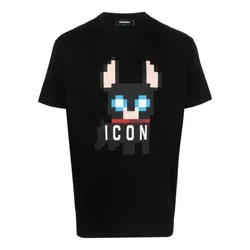 Áo Phông Nam Dsquared2 Cirodog Tshirt S79GC0073S23009900 Màu Đen Size L